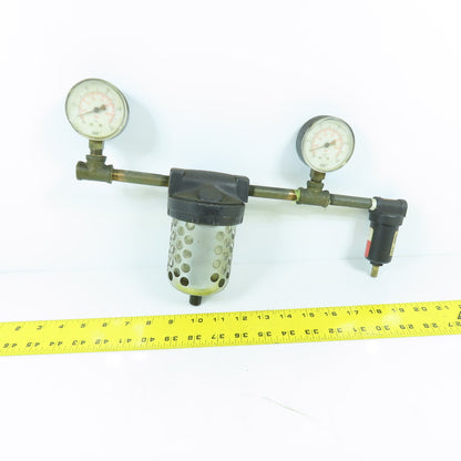Coilhouse FC100 MF-140-41M Compressed Air Filter & Double Gauge Assembly 1/8 NPT