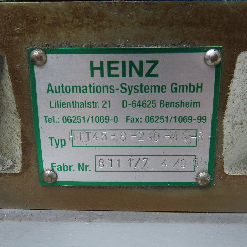 Heinz HTT45-8-240-MS-RH 8 Station 240° Rotary Index Table 220-460V 60Hz .12kW
