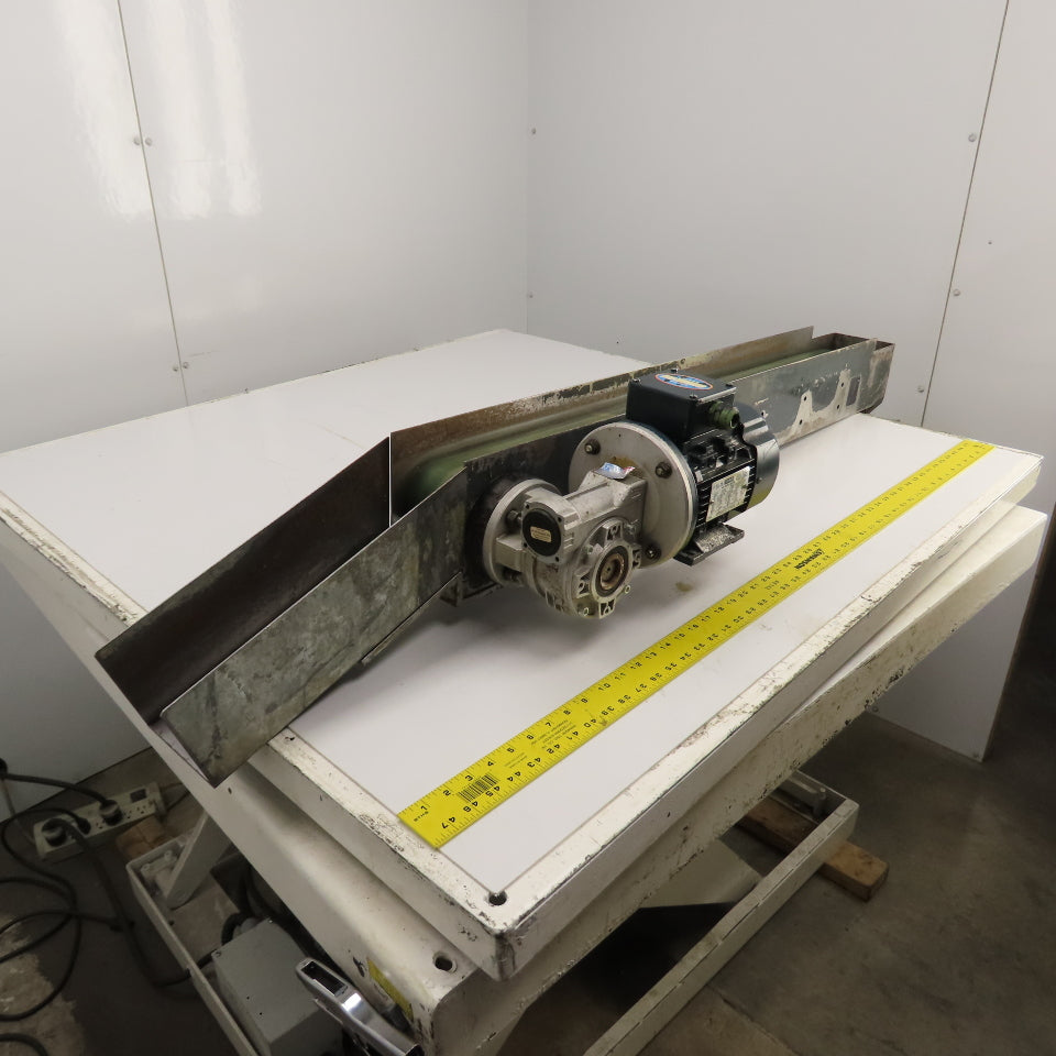 4-1/2" Wide Smooth Belt Slide Bed Conveyor 50FPM 230/460V 3PH 57.5" OAL 41" Bed