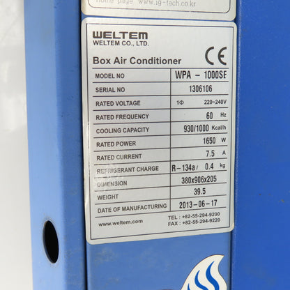 Weltem WPA-1000SE Electrical Panel Air Conditioner 240V 1PH 1650W 1000 Kcal/h