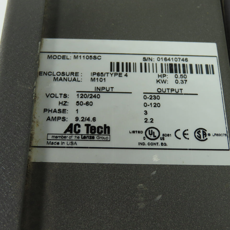 Lenze Dorner 62MV1122 M1105SC AC Tech Intelligent Drive Controller 120/240V 1Ph