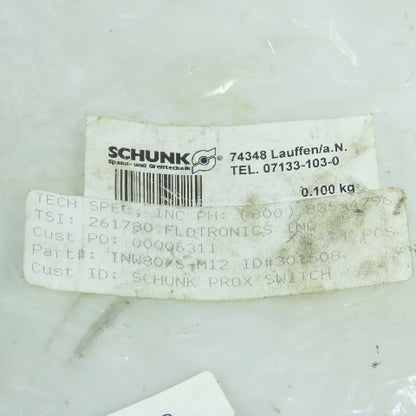 Schunk INW80/S-M12 Cordset Cable Lead ONLY For Proximity Switch (3 Conductor)