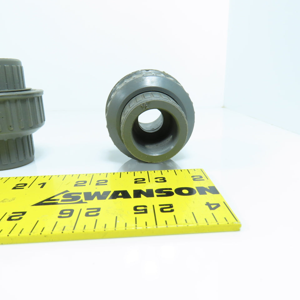 Colonial ASTMD-246 1/2" x 1/2" Slip SCH 80 PVC Pipe Unions Lot Of 10