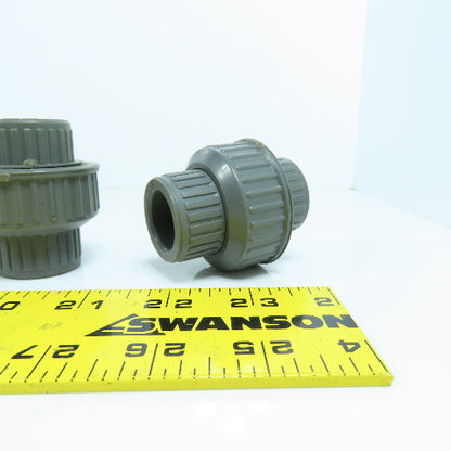 Colonial ASTMD-246 1/2" x 1/2" Slip SCH 80 PVC Pipe Unions Lot Of 10