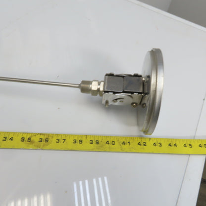 Ashcroft 7JA-10902-009 5" Bimetal Thermometer 1/2" NPT 36" Stem 50°-550°F Range