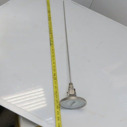 Ashcroft 7JA-10902-009 5" Bimetal Thermometer 1/2" NPT 36" Stem 50°-550°F Range