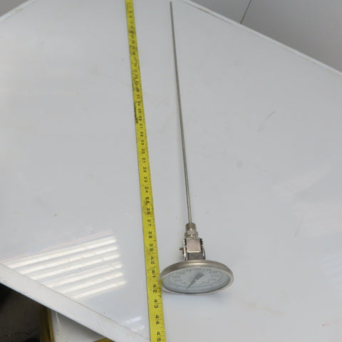 Ashcroft 7JA-10902-009 5" Bimetal Thermometer 1/2" NPT 36" Stem 50°-550°F Range