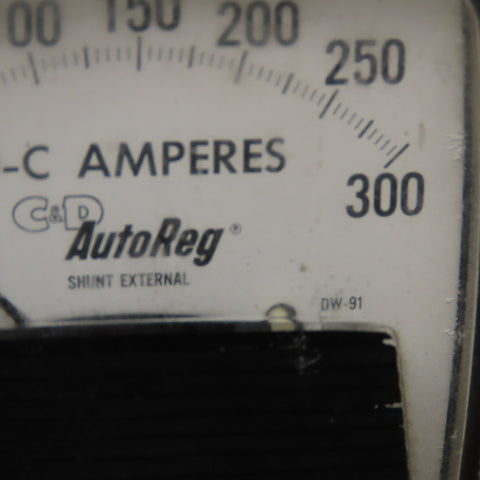 General Electric DW-91 C&G AutoReg DC Panel Ammeter 0-300Amp