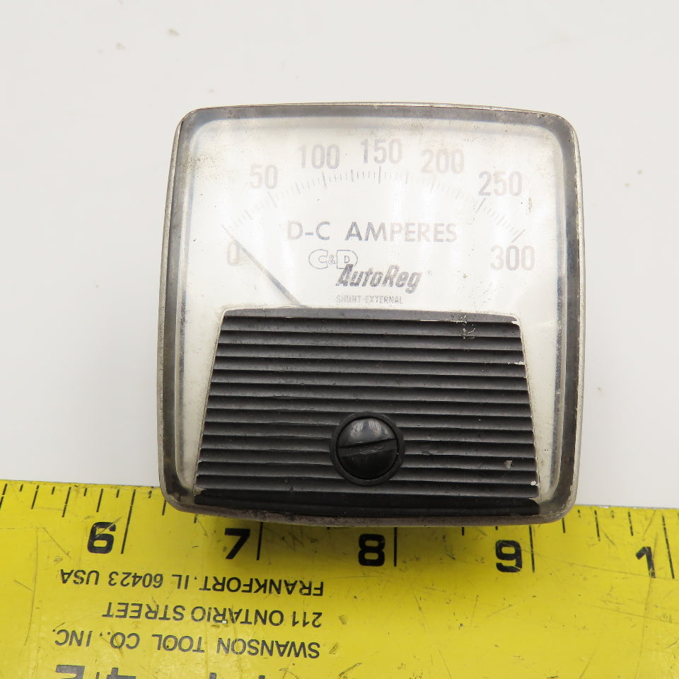 General Electric DW-91 C&G AutoReg DC Panel Ammeter 0-300Amp