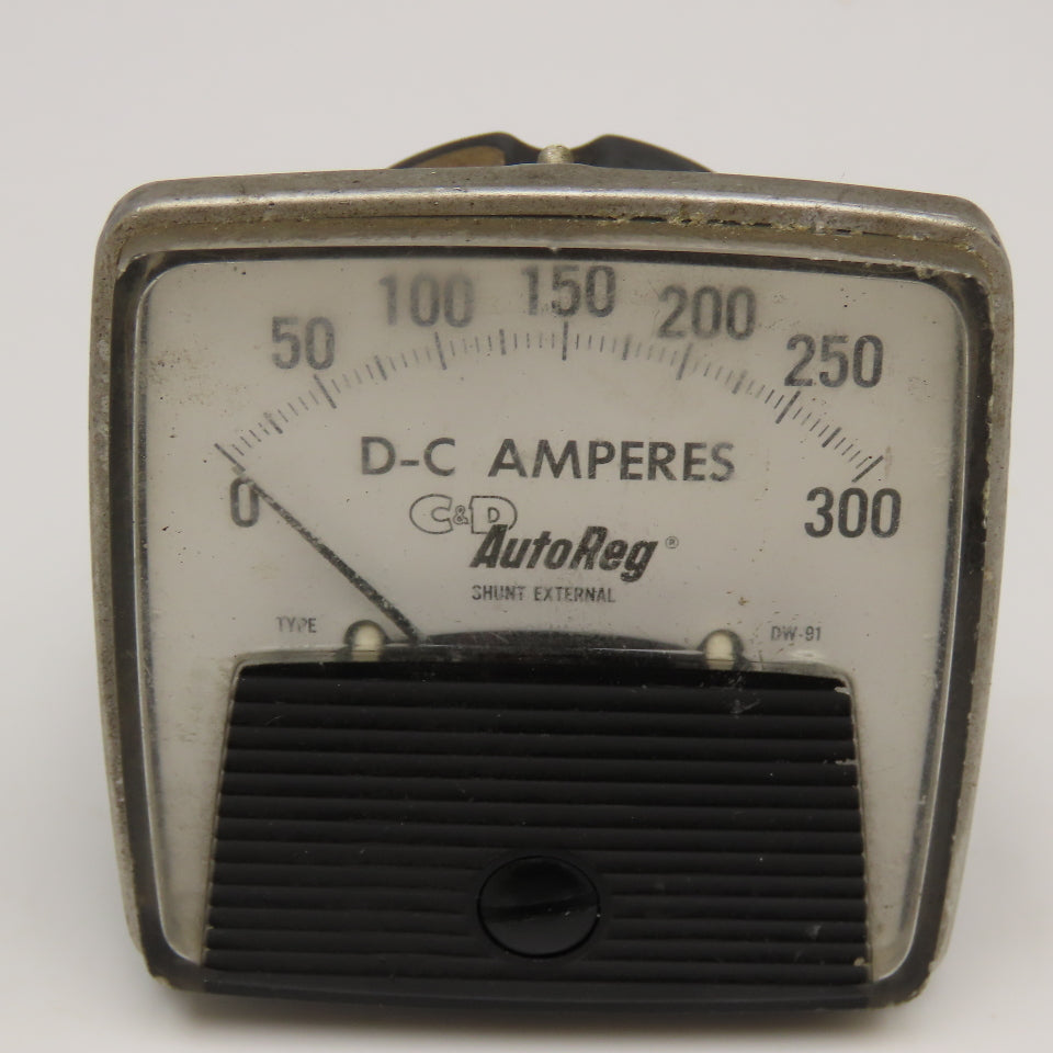 General Electric DW-91 C&G AutoReg DC Panel Ammeter 0-300Amp