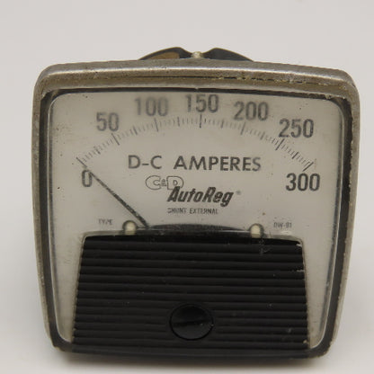 General Electric DW-91 C&G AutoReg DC Panel Ammeter 0-300Amp