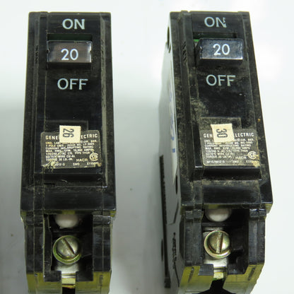General Electric 20A Single Pole 120/240VAC Circuit Breaker Bolt-On Lot Of 10