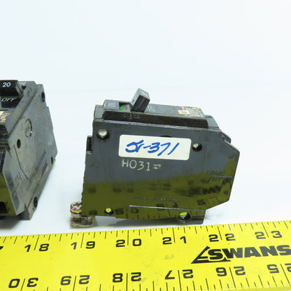 General Electric 20A Single Pole 120/240VAC Circuit Breaker Bolt-On Lot Of 10