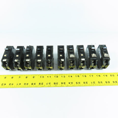 General Electric 20A Single Pole 120/240VAC Circuit Breaker Bolt-On Lot Of 10