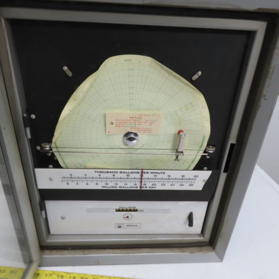 Sparling 20177-000-000-00 227 Circular Chart Recorder For Gallons