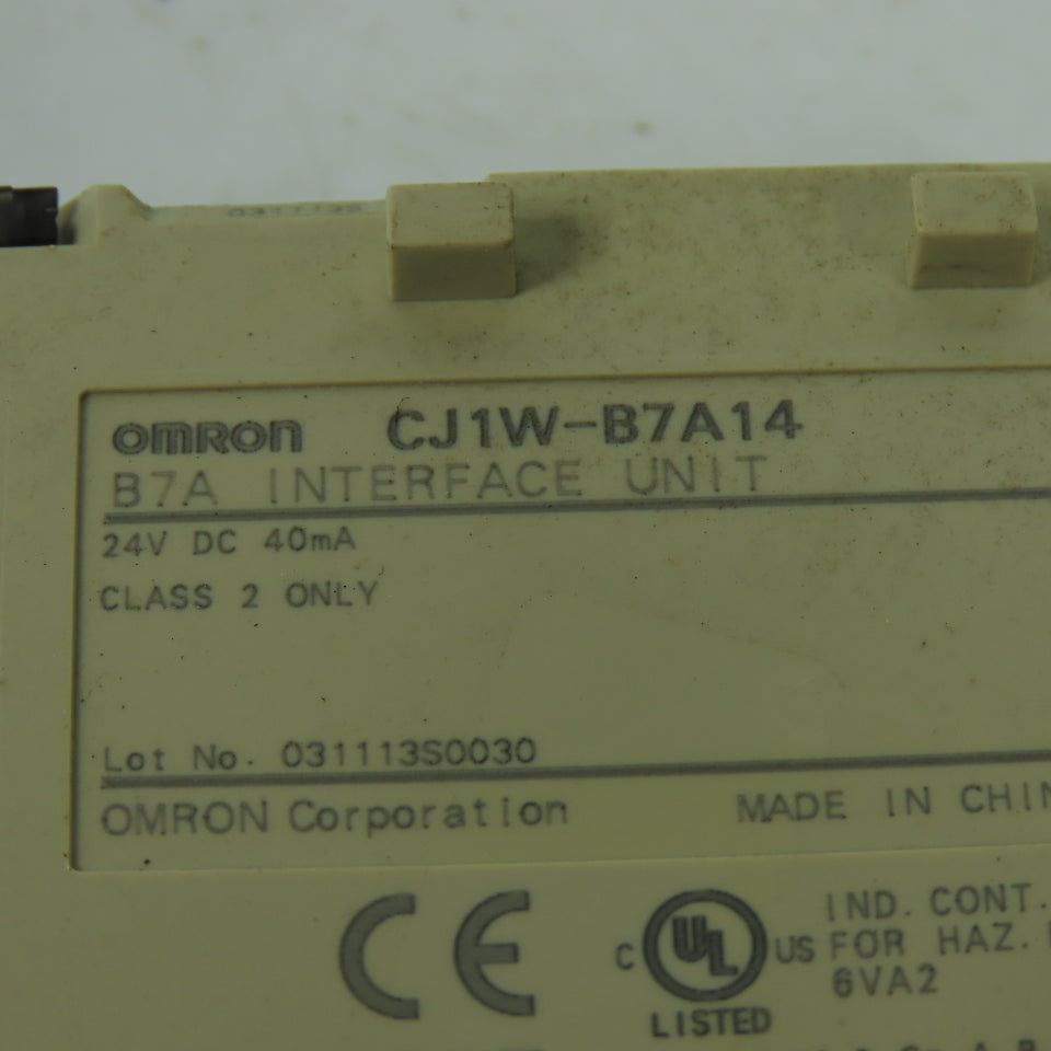 Omron CJ1W-B7A14 B7A Interface Unit 45VDC Class 2