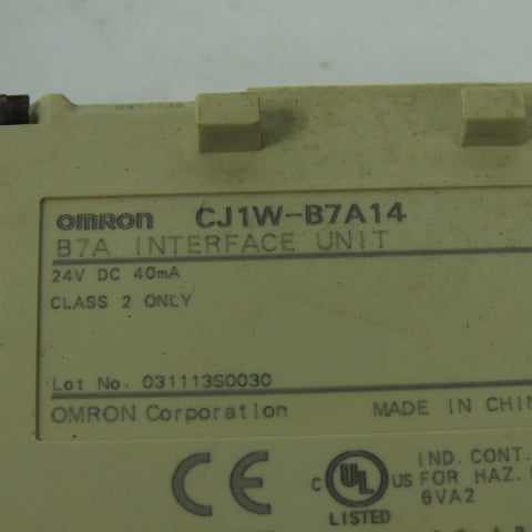Omron CJ1W-B7A14 B7A Interface Unit 45VDC Class 2