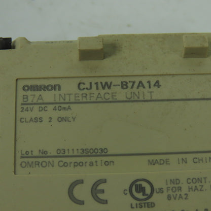 Omron CJ1W-B7A14 B7A Interface Unit 45VDC Class 2