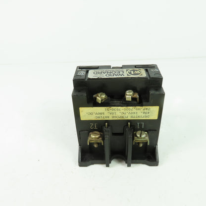 Ward Leonard 7000-7030-11 10A Contactor 240/500VDC