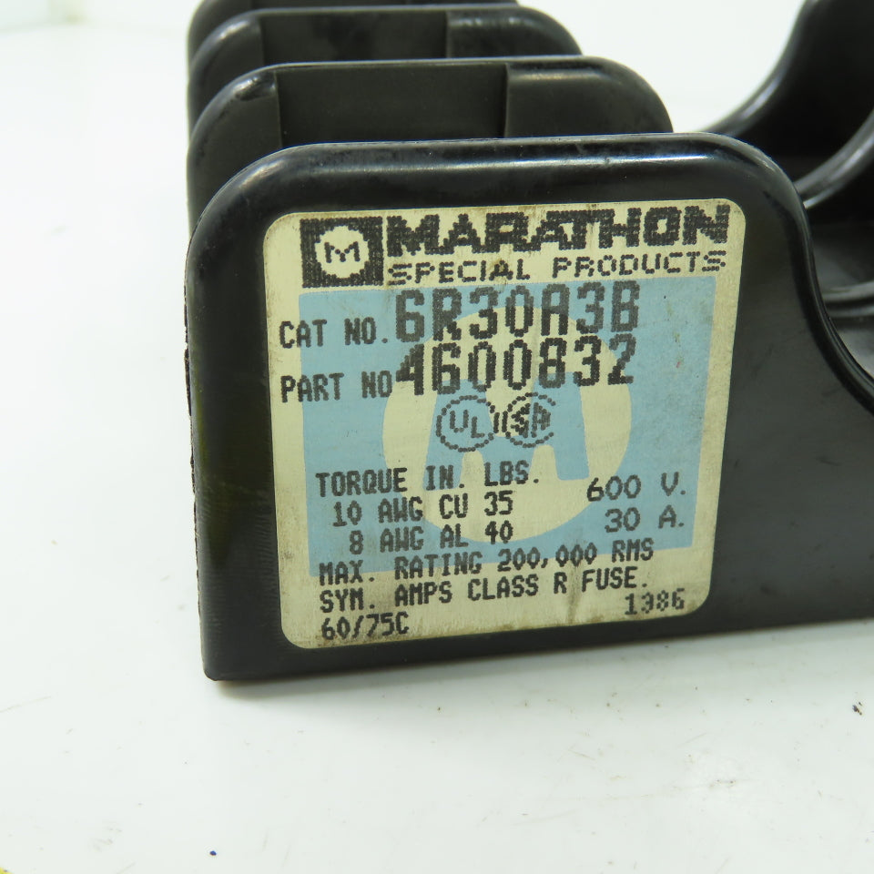 Marathon GR30A3B 4600832 Fuse Holder Block 600V 30A Lot Of 2