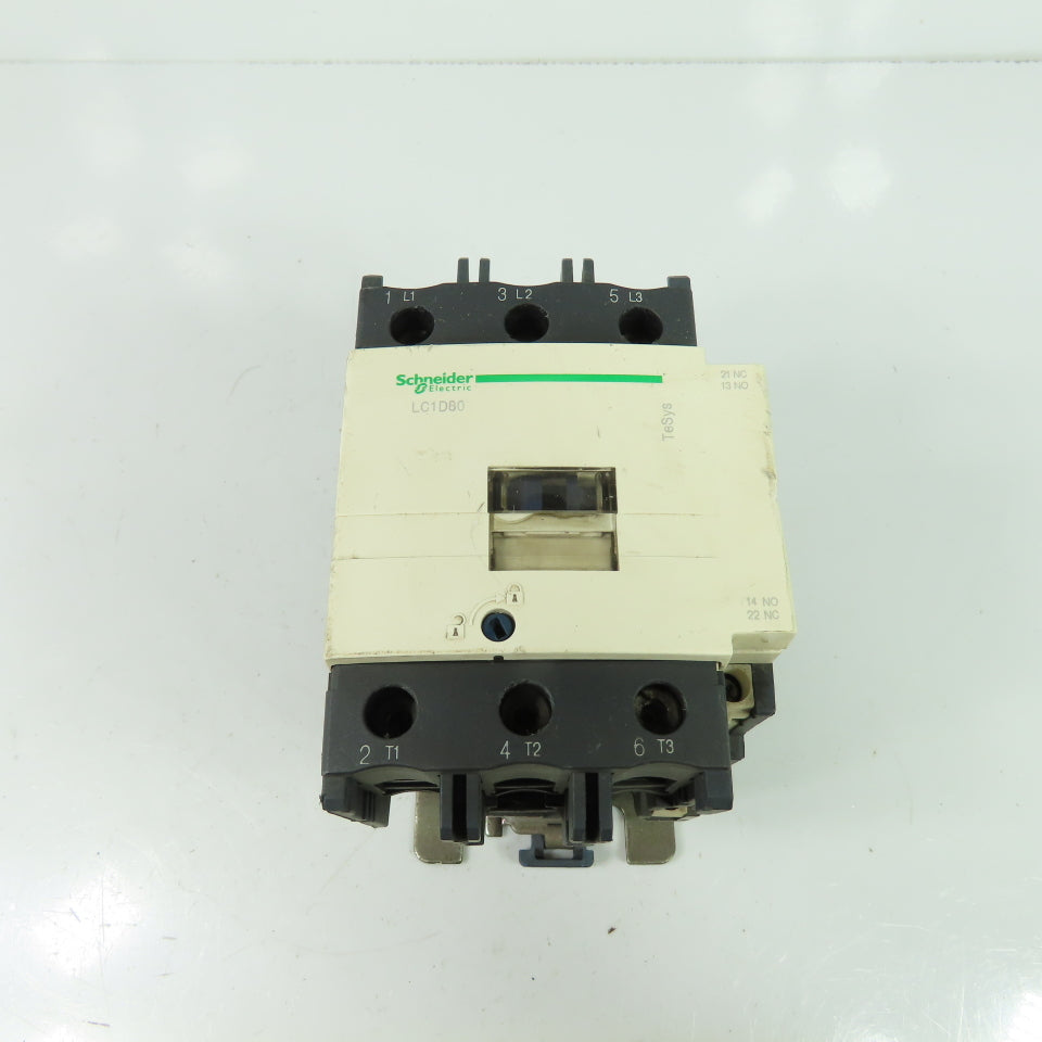 Schneider Electric LC1D80 600VAC Contactor 40Hp 3Ph 125A 110V Coil