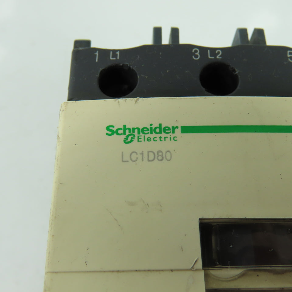 Schneider Electric LC1D80 600VAC Contactor 40Hp 3Ph 125A 110V Coil