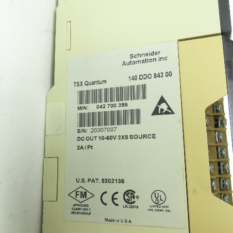 Schneider 140 DDO 843 00 TSX Quantum Discrete Output Module 10-60VDC 2X8 Source
