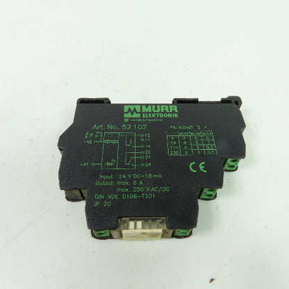Murr Elektronik 52102 Output Relay 24VDC 18mA Input 6A 250VDC Output