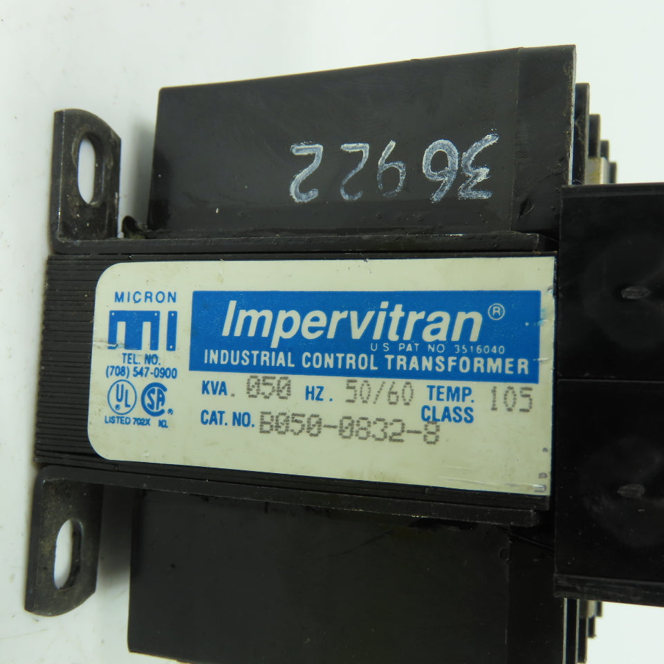 Impervitran B050-0832-8 Micron Control Transformer 0.50KVA 50/60Hz
