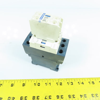 Telemecanique LC1D25-BD 20HP 600VAC IEC Contactor 24V DC Coil W/ LADN11 Aux
