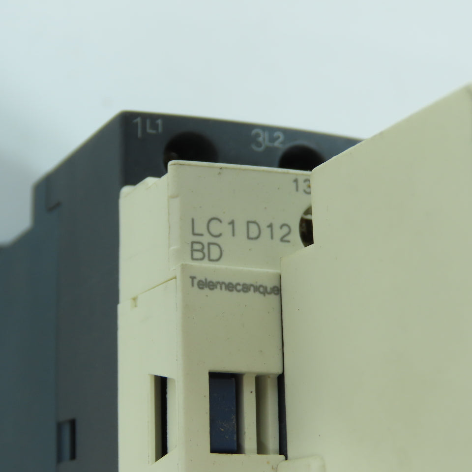 Telemecanique LC1D12-BD 10HP 600VAC IEC Contactor 24V DC Coil W/ LADN11 Aux