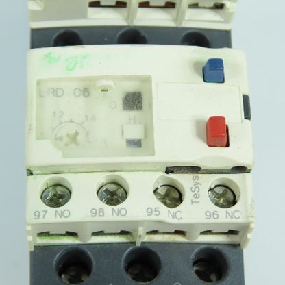 Telemecanique LC1D12-BD 10HP 600VAC IEC Contactor 24V DC Coil W/ LRD 06 Overload