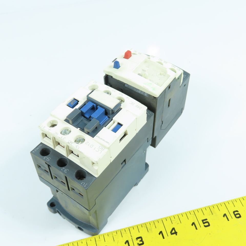 Telemecanique LC1D12-BD 10HP 600VAC IEC Contactor 24V DC Coil W/ LRD 06 Overload