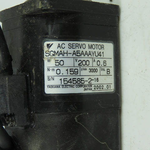 Yaskawa SGMAH-A5AAAYU41 0.159Nm Servo Motor 200V 0.6A 50W 3000RPM