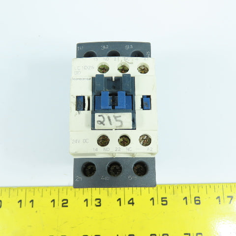 Telemecanique LC1D25-BD 20HP 600VAC IEC Contactor 24V DC Coil