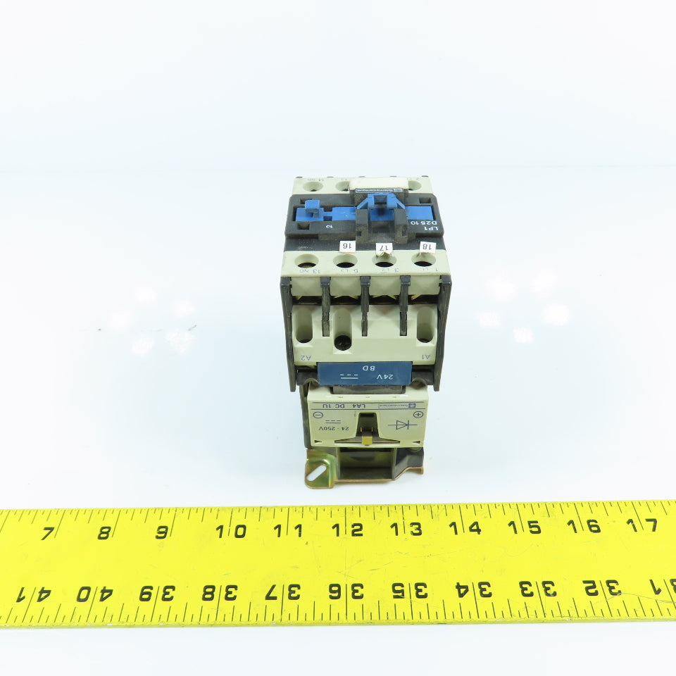 Telemecanique LP1-D25-10 20HP 40A 600VAC IEC Contactor 24V DC Coil