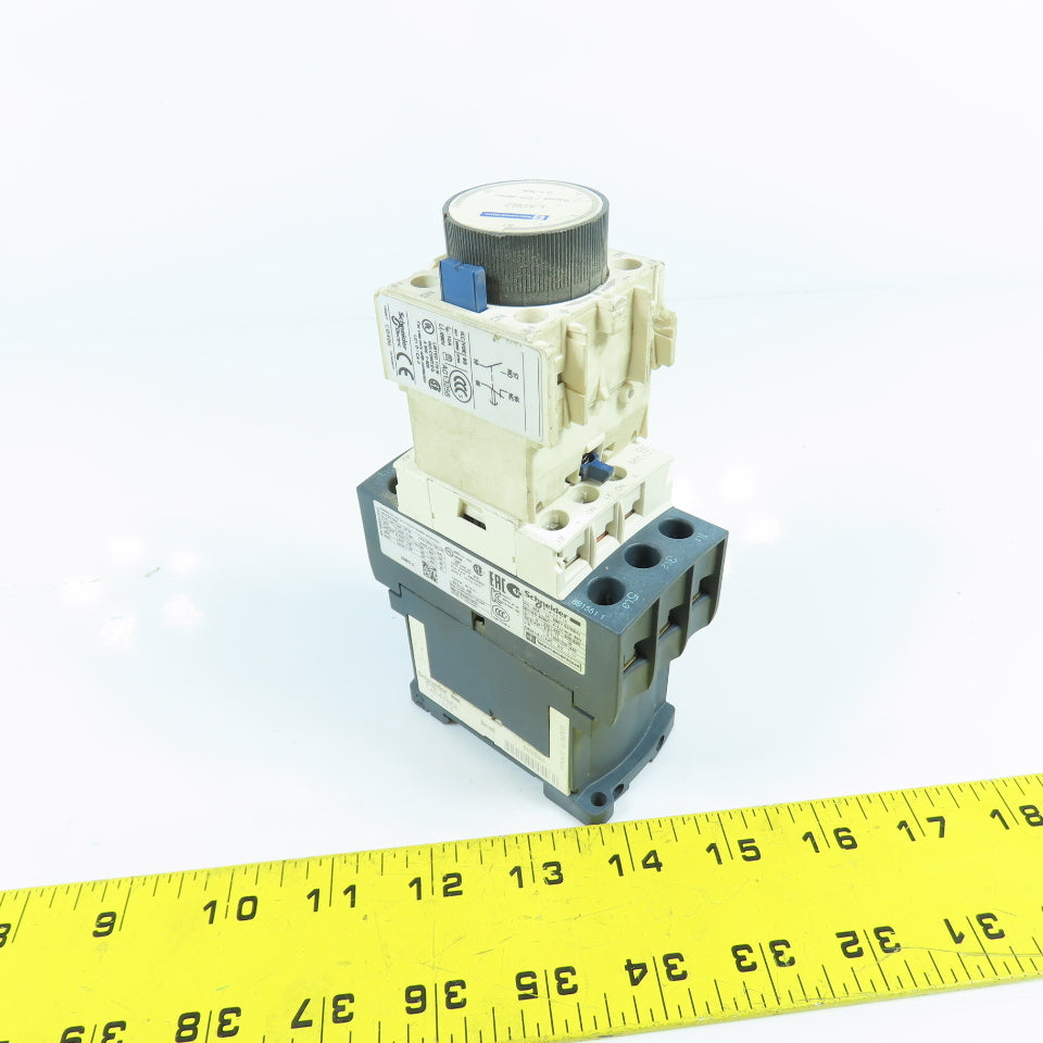 Telemecanique LC1-D25-BD 20HP 40A 600VAC IEC Contactor 24V DC Coil W/LADR2 Relay