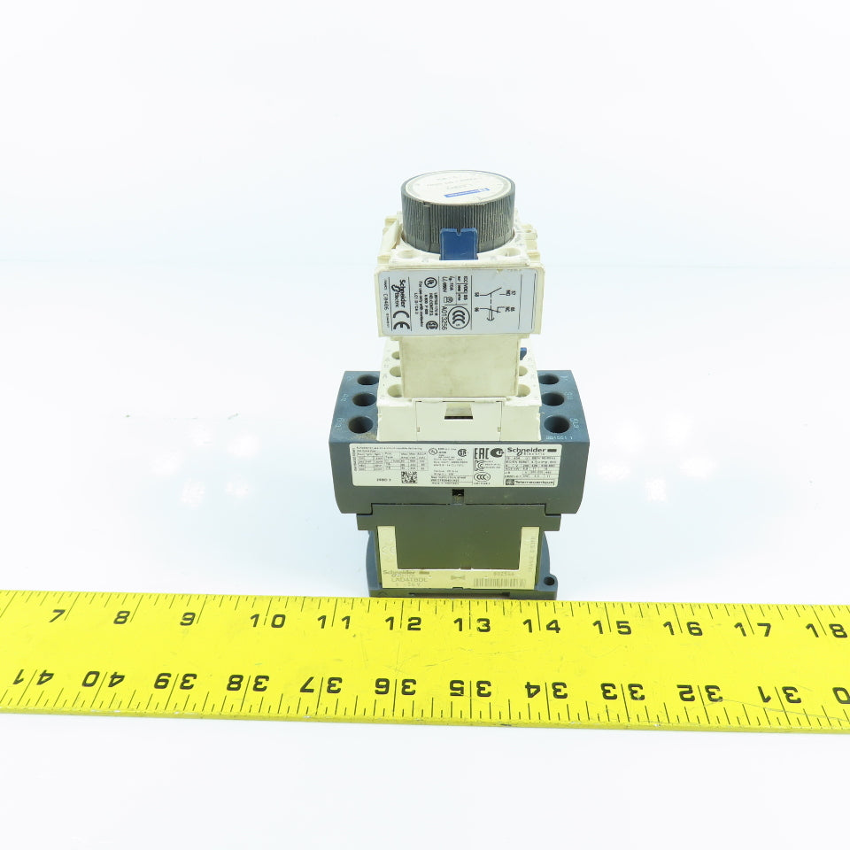 Telemecanique LC1-D25-BD 20HP 40A 600VAC IEC Contactor 24V DC Coil W/LADR2 Relay