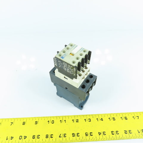 Telemecanique LC1-D25-BD 20HP 40A 600VAC IEC Contactor 24V DC Coil W/ Aux Block
