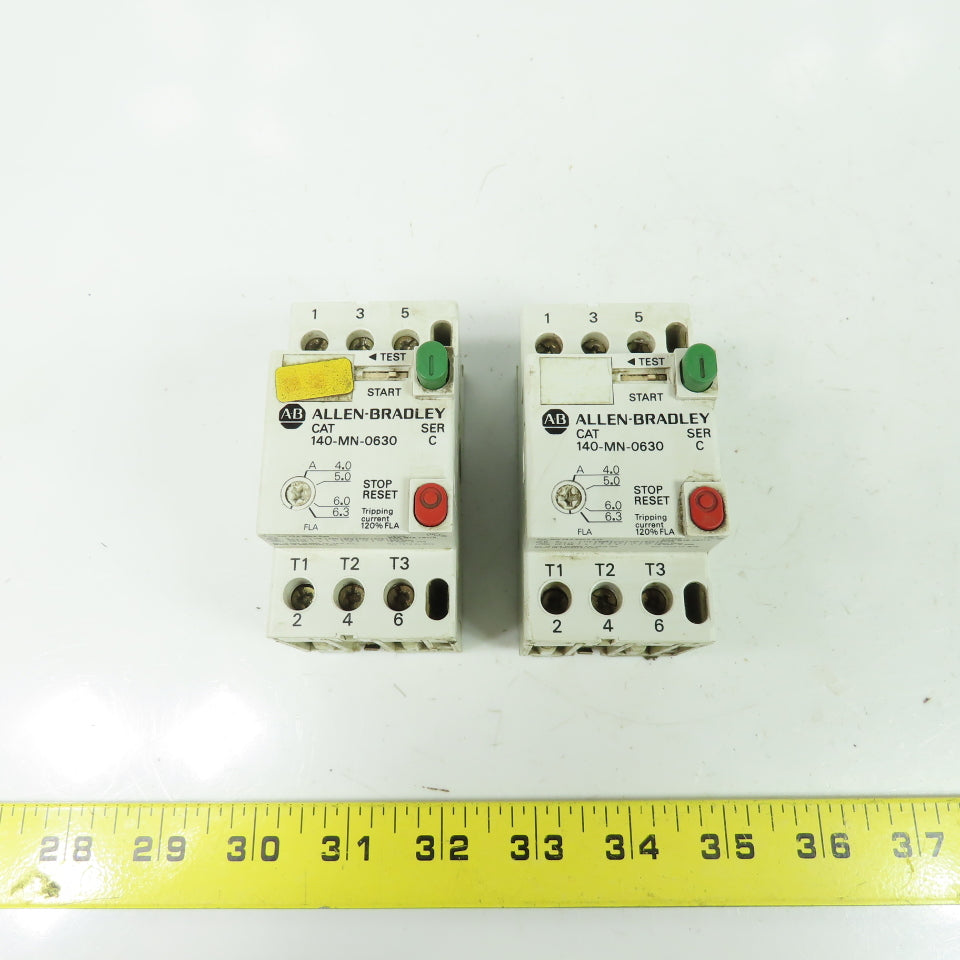 140-MN-0630 Ser C Manuel Motor Starter 600V 25A 3Ph Lot Of 2
