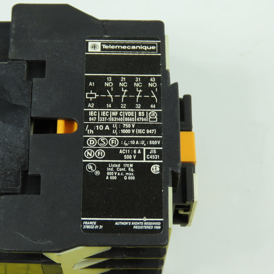 Telemecanique CA3-DN22 10A 600VAC IEC Contactor 24VDC Coil