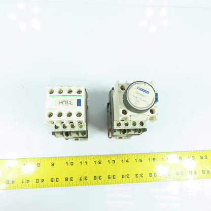 Telemecanique CA3-DN22 10A 600VAC Contactor 24VDC Coil W/ LA2DS2 & LADN40 Lot/2