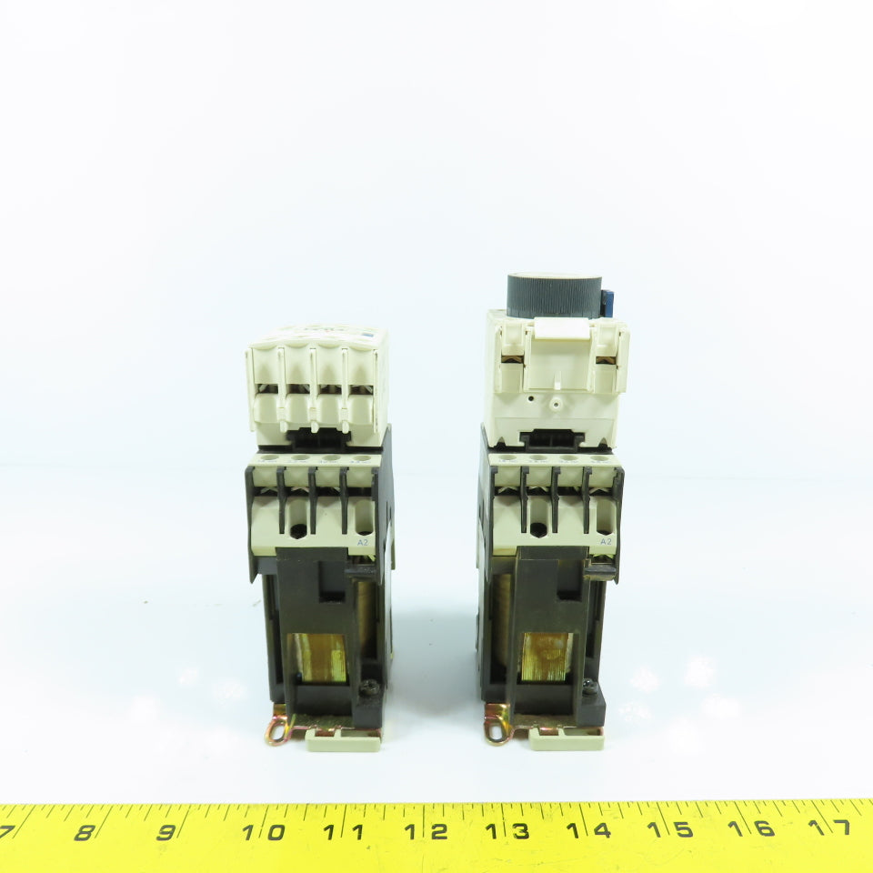 Telemecanique CA3-DN22 10A 600VAC Contactor 24VDC Coil W/ LA2DS2 & LADN40 Lot/2