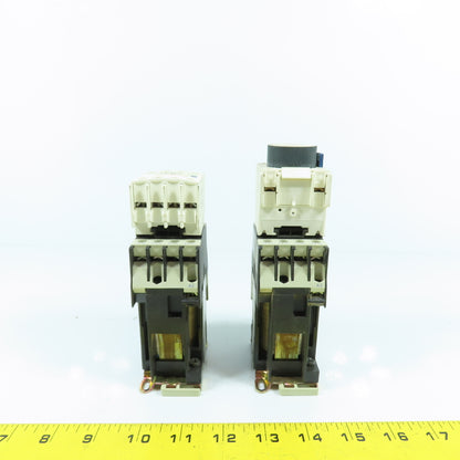 Telemecanique CA3-DN22 10A 600VAC Contactor 24VDC Coil W/ LA2DS2 & LADN40 Lot/2