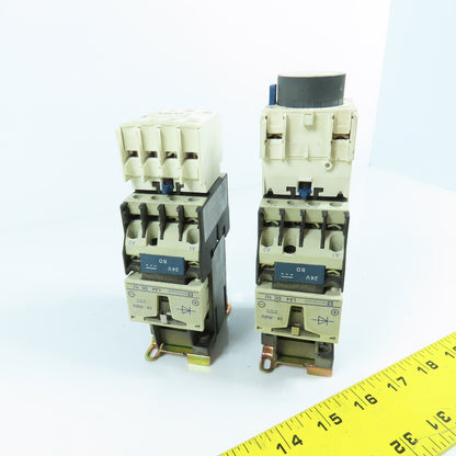 Telemecanique CA3-DN22 10A 600VAC Contactor 24VDC Coil W/ LA2DS2 & LADN40 Lot/2
