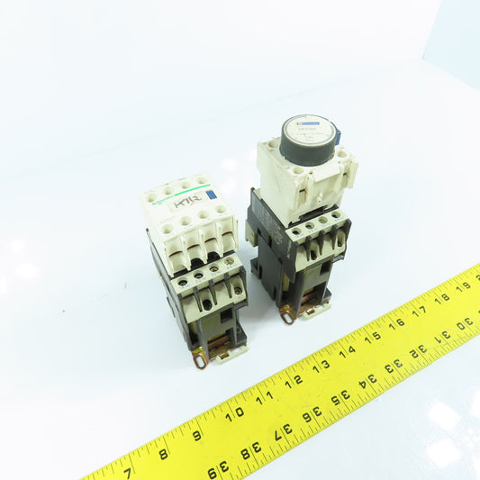 Telemecanique CA3-DN22 10A 600VAC Contactor 24VDC Coil W/ LA2DS2 & LADN40 Lot/2