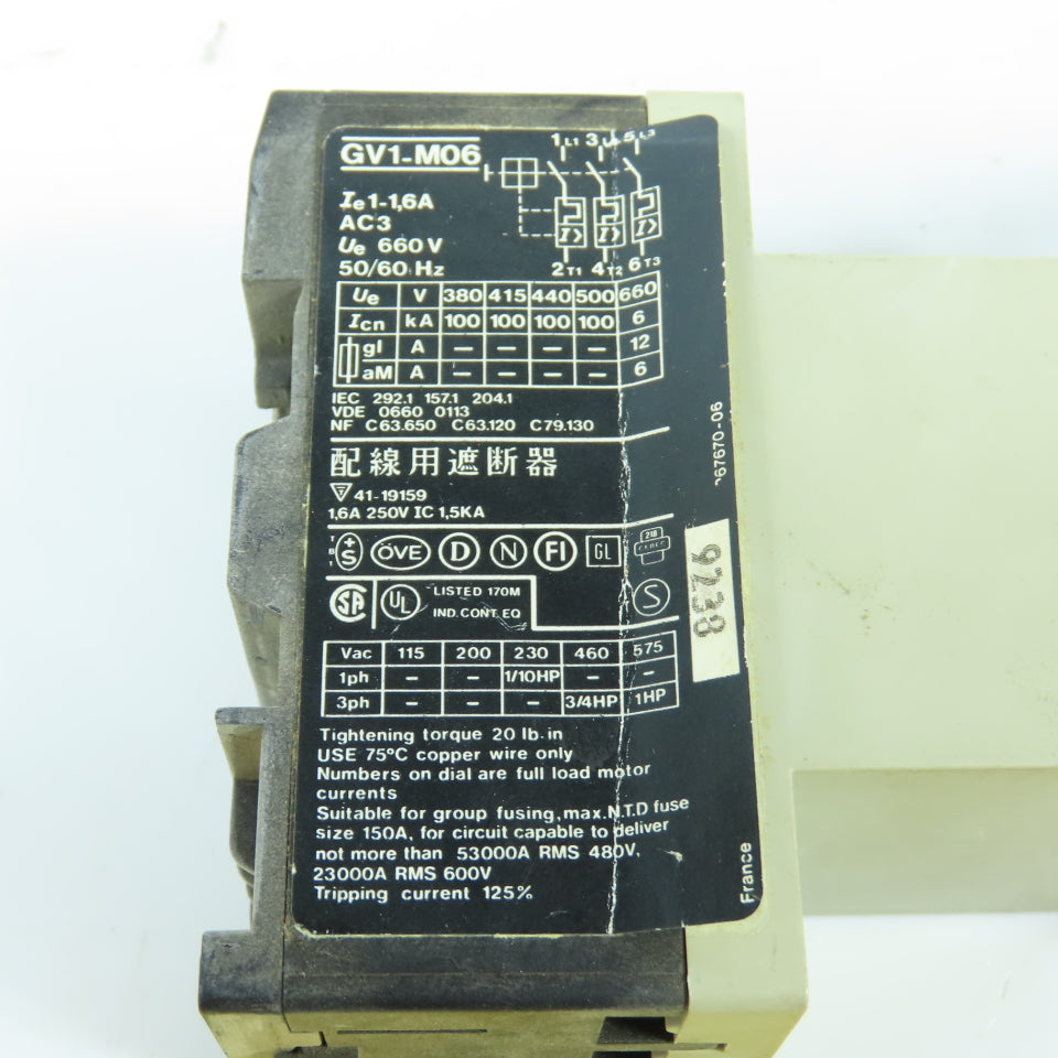 Telemecanique GV1-M06 Motor Starter Protector 1-1.6A 1HP Lot Of 2