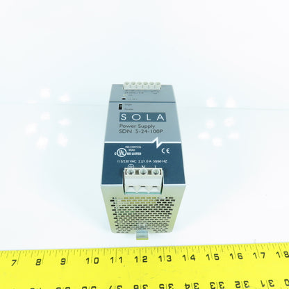 Sola SDN 5-24-100P 24V DC 5A Rail Mount Power Supply 115/230VAC Input 1PH
