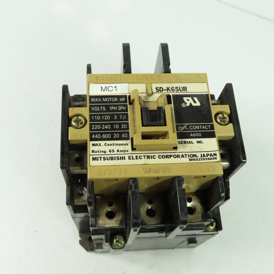 Mitsubishi SD-K65UR 65A Contactor 3Ph 600V