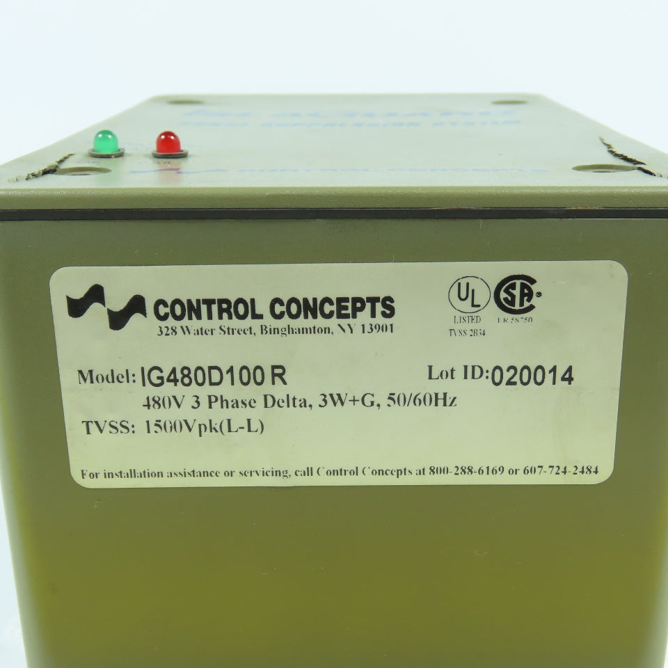 Control Concepts IG480D100R Surge Suppressor 480V 3PH Delta 3W+G 50/60HZ